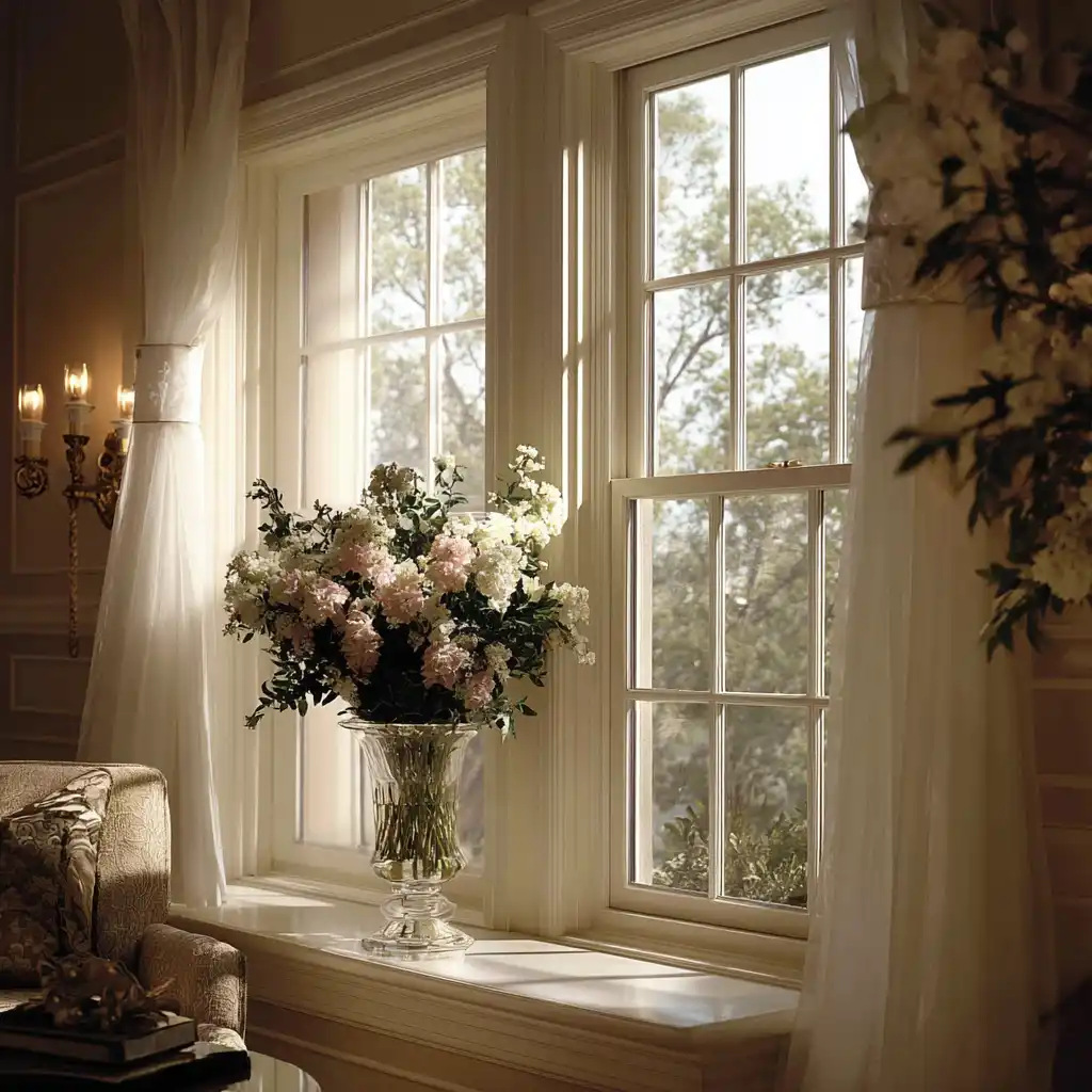 Single-hung window in modern home