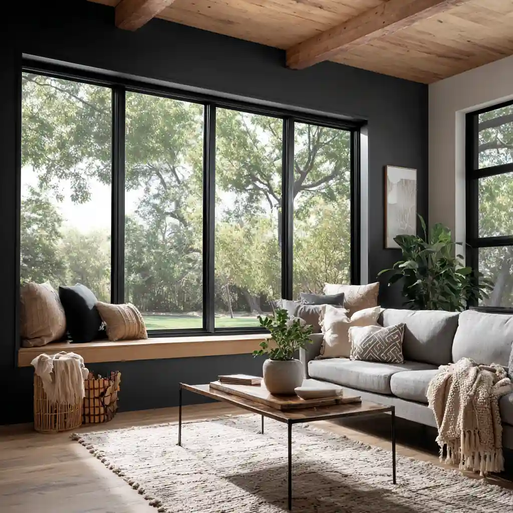 Picture window in modern home