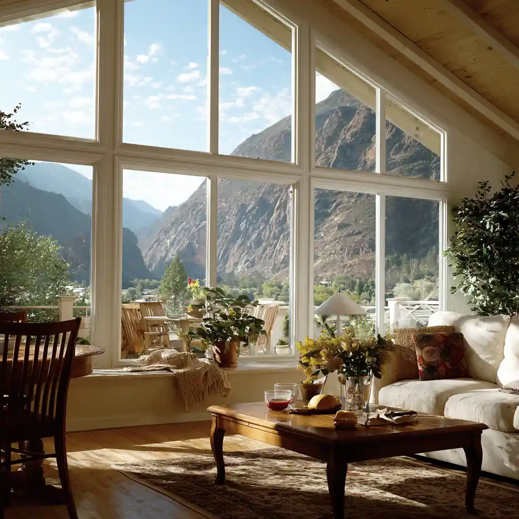 Picture window in modern home