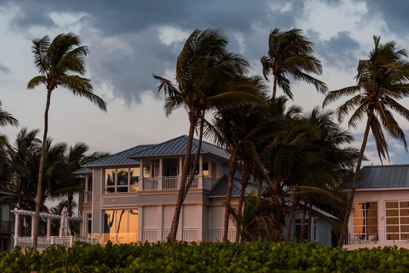 house in impact windows in hurricane area